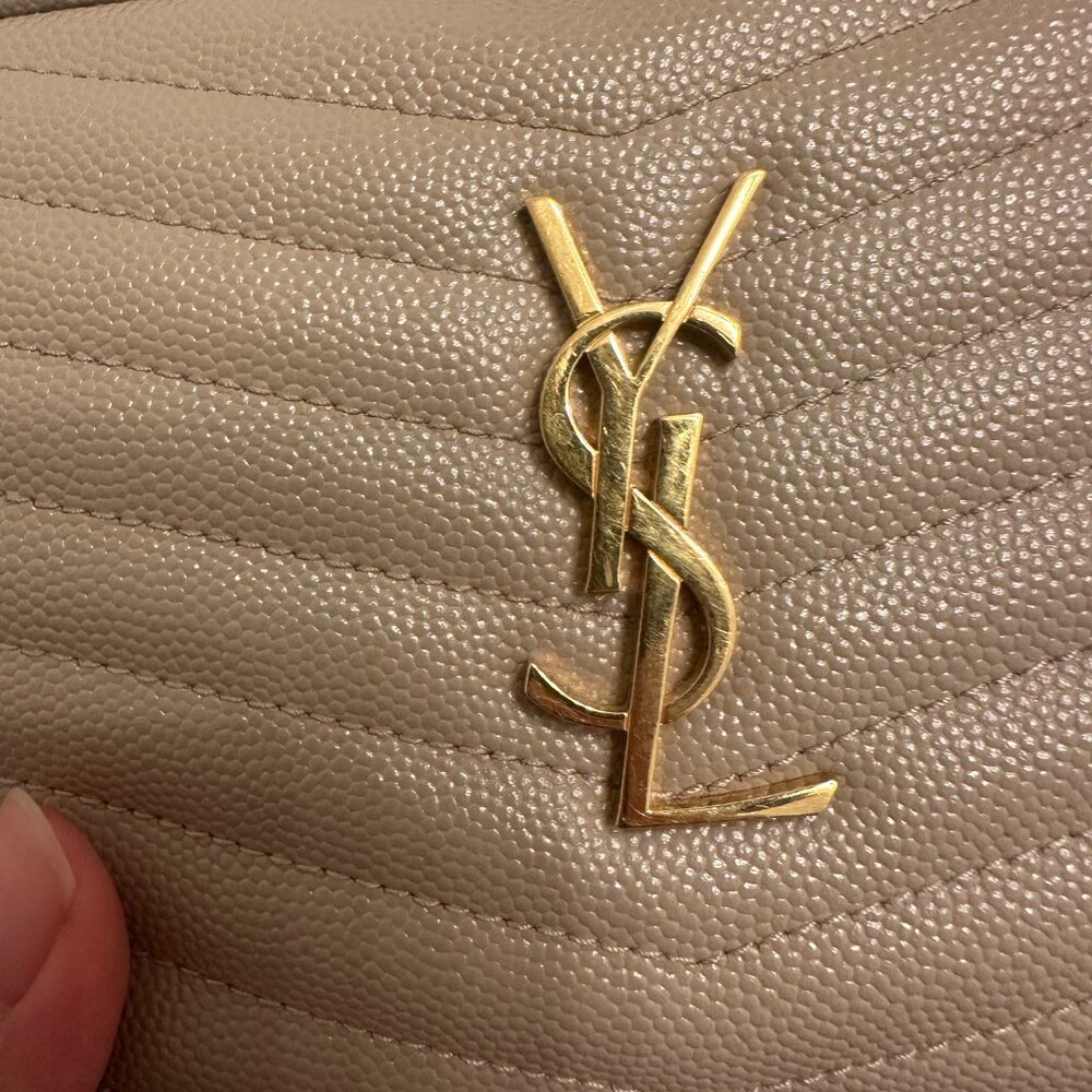 YSL Mini Lou Quilted Camera Bag - Dark Beige Gold Hardware - Picture 6 of 13